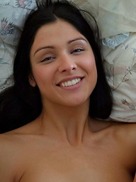 Glamorous legal age teenager playing with..